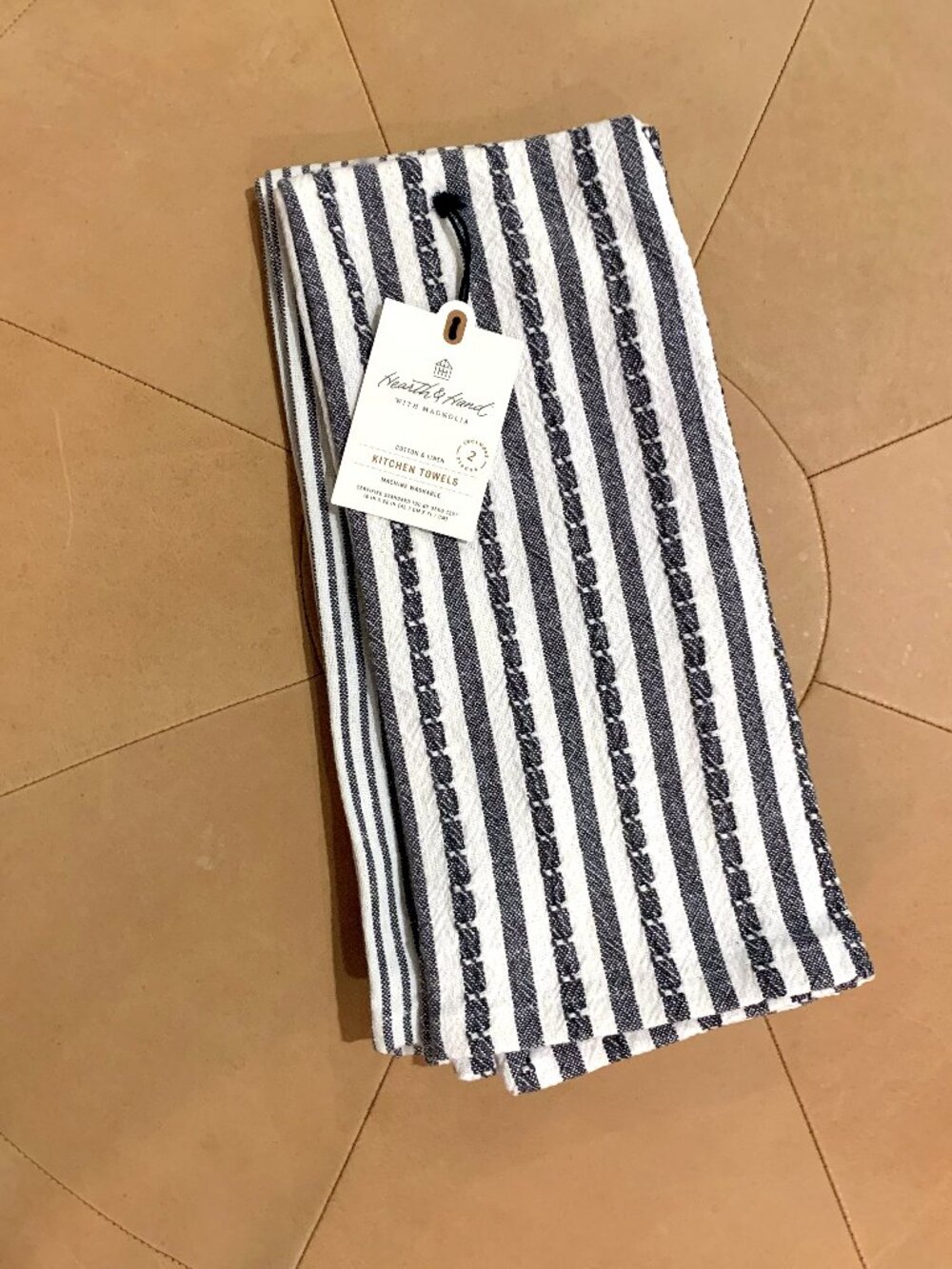 Hearth & Hand w Magnolia Black and White Striped Ticking Dish Towel Set NEW 2022